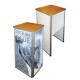 Aluminium Frame Pedestal Expo Desk with Wooden Counter-top